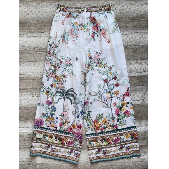 NWT✨CAMILLA Floral Linen Wide-Leg Pants in Plumes and Parterres Size L - Picture 6 of 16